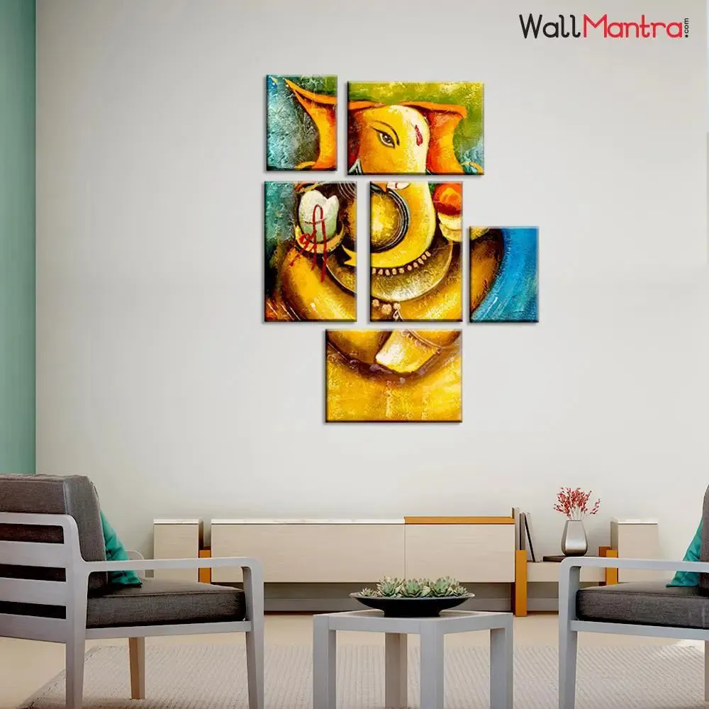 Creative Ganesha 6 PCS Canvas Wall Art Painting