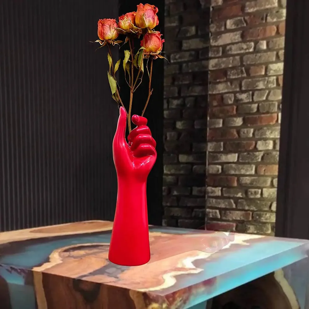 Creative Human Hand Replica Twin Flower Vases