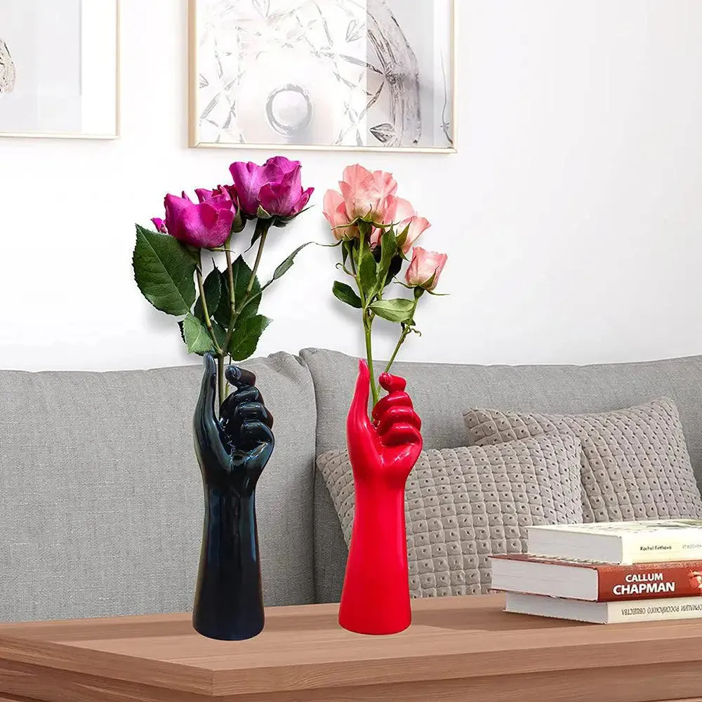 Creative Human Hand Replica Twin Flower Vases