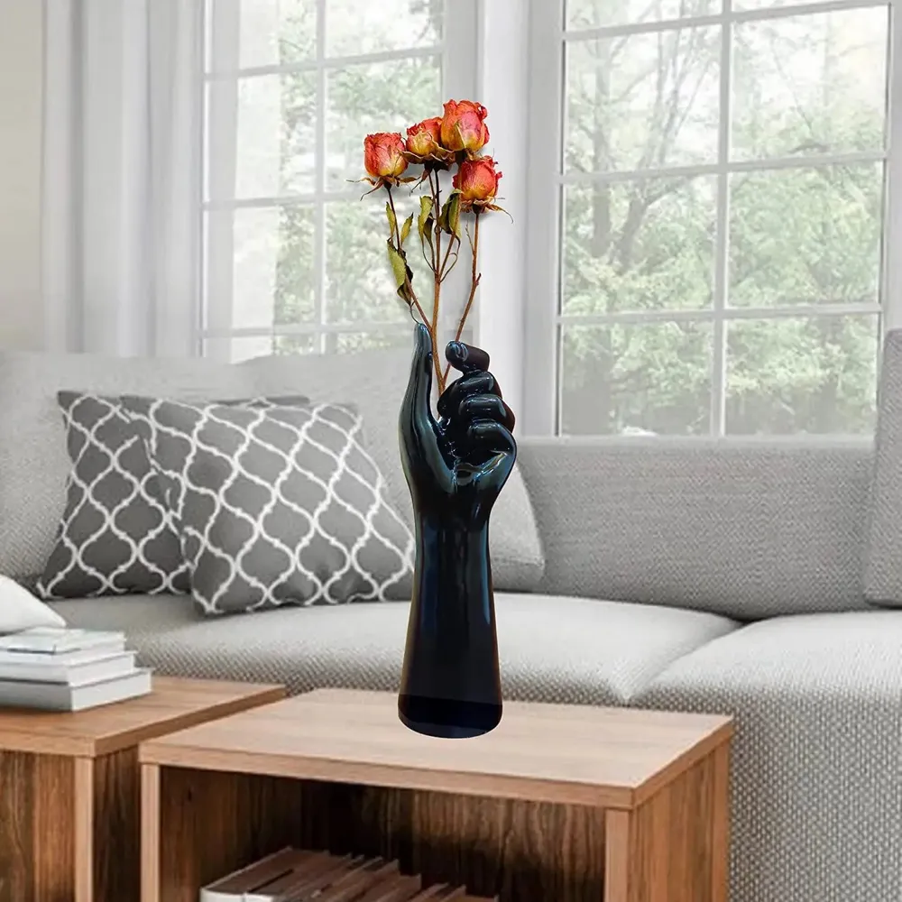 Creative Human Hand Replica Twin Flower Vases