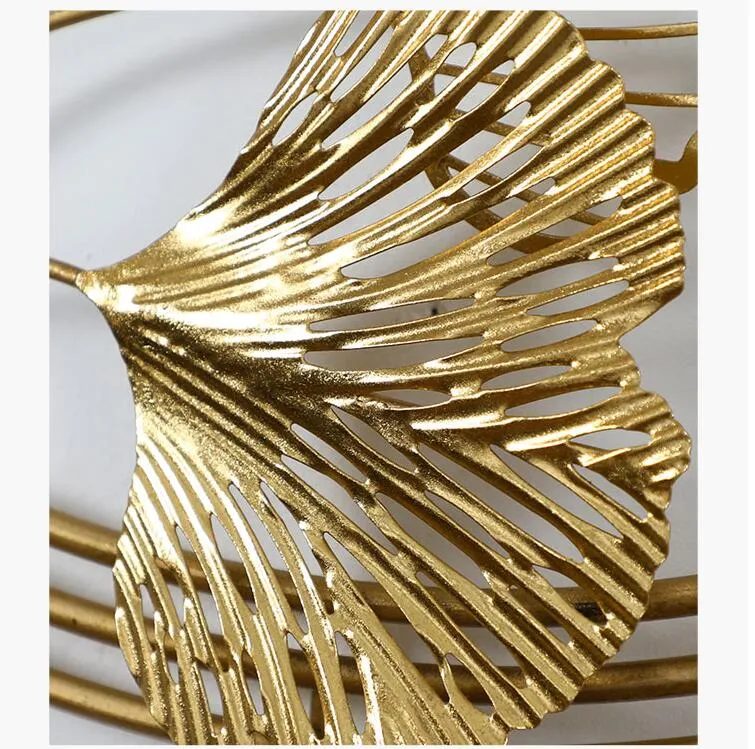 Crescent Shaped Floral Designer Metal Wall Clock