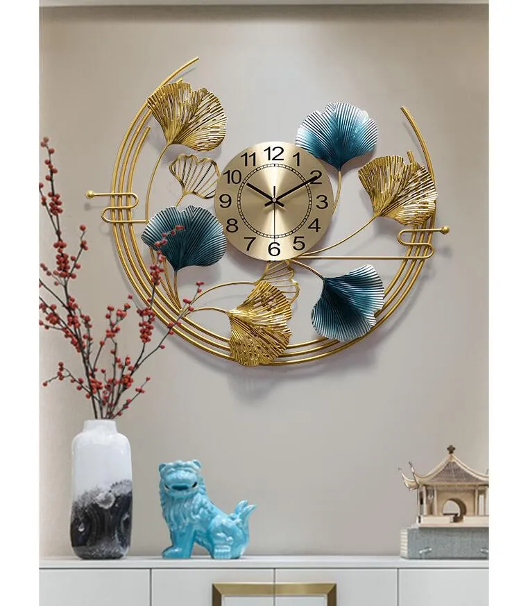 Crescent Shaped Floral Designer Metal Wall Clock