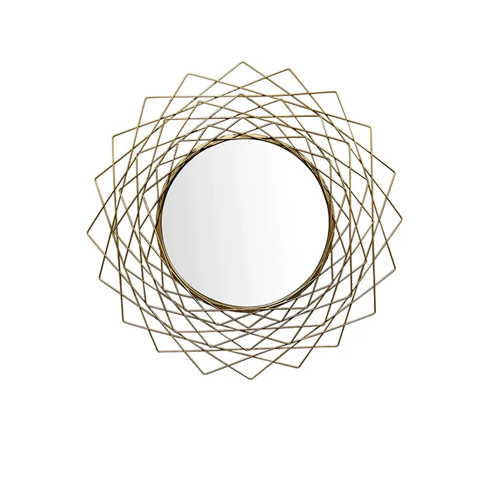 Criss-cross Abstract Designer Metal Wall Mirror