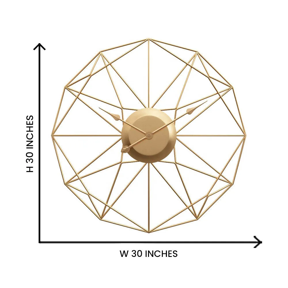 Criss-Cross Circular Designed Metal Wall Clock