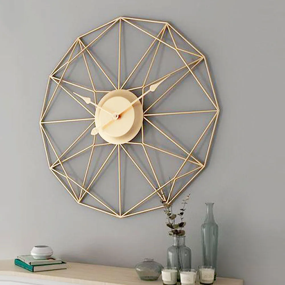 Criss-Cross Circular Designed Metal Wall Clock