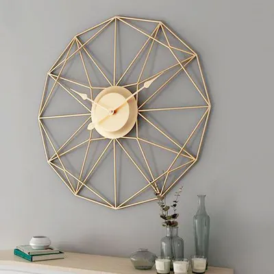 Criss-Cross Circular Designed Metal Wall Clock