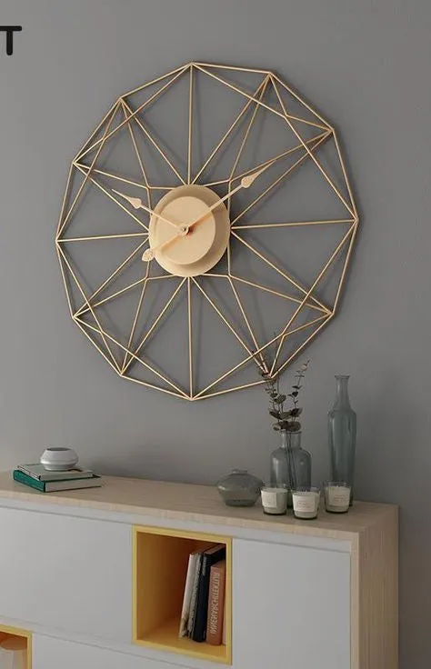 Criss-Cross Circular Designed Metal Wall Clock