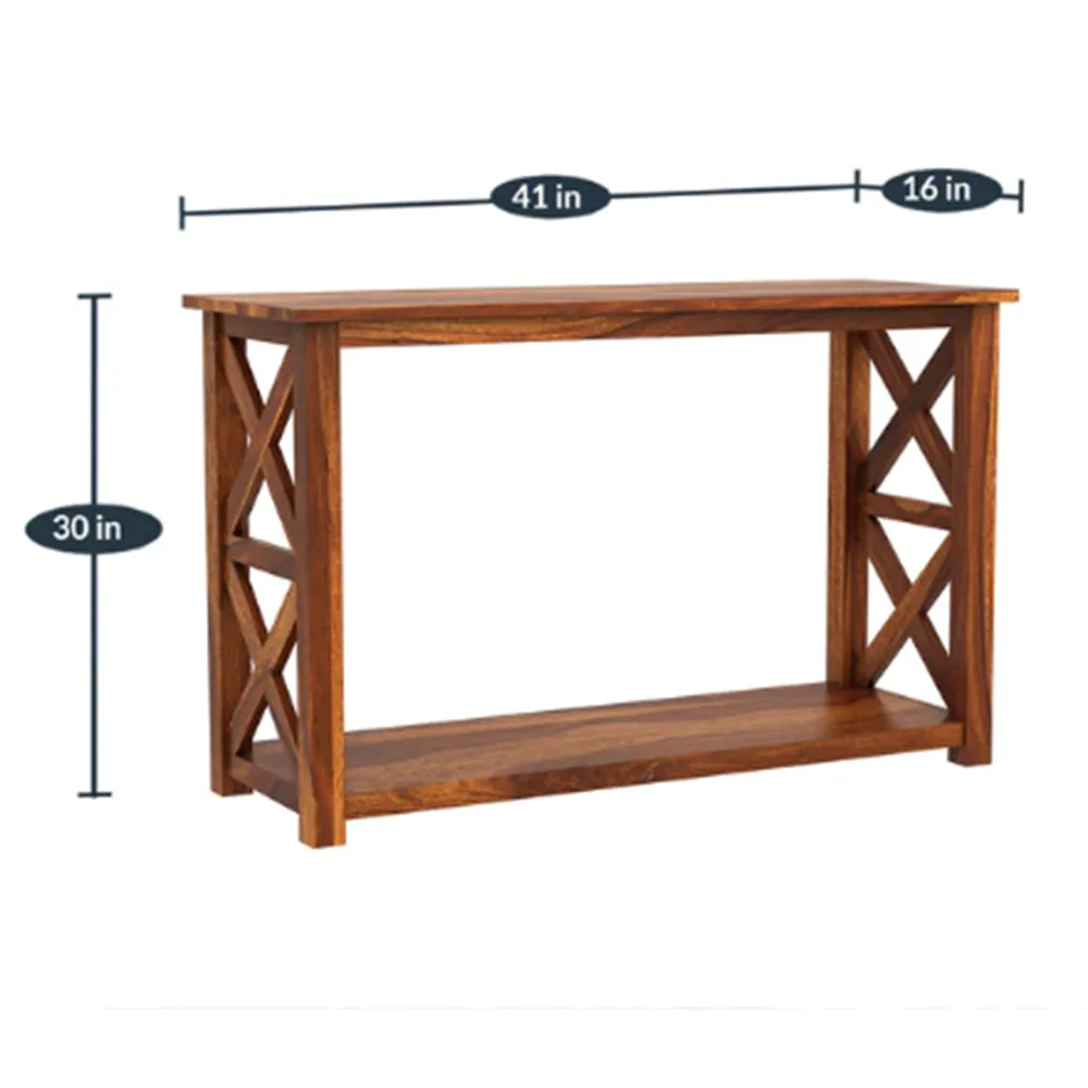 Criss Cross Side Designer Sheesham Wood Console Table