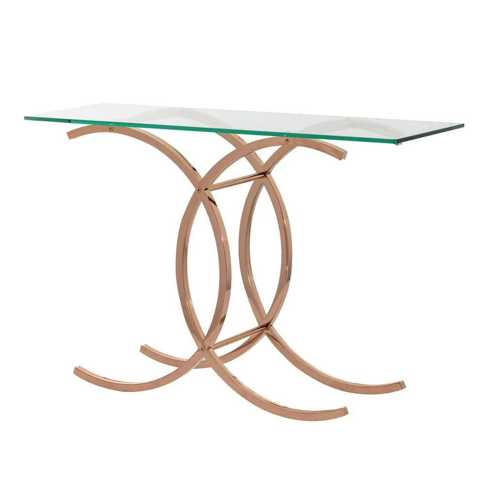 Cross Crescent Metal Console Table