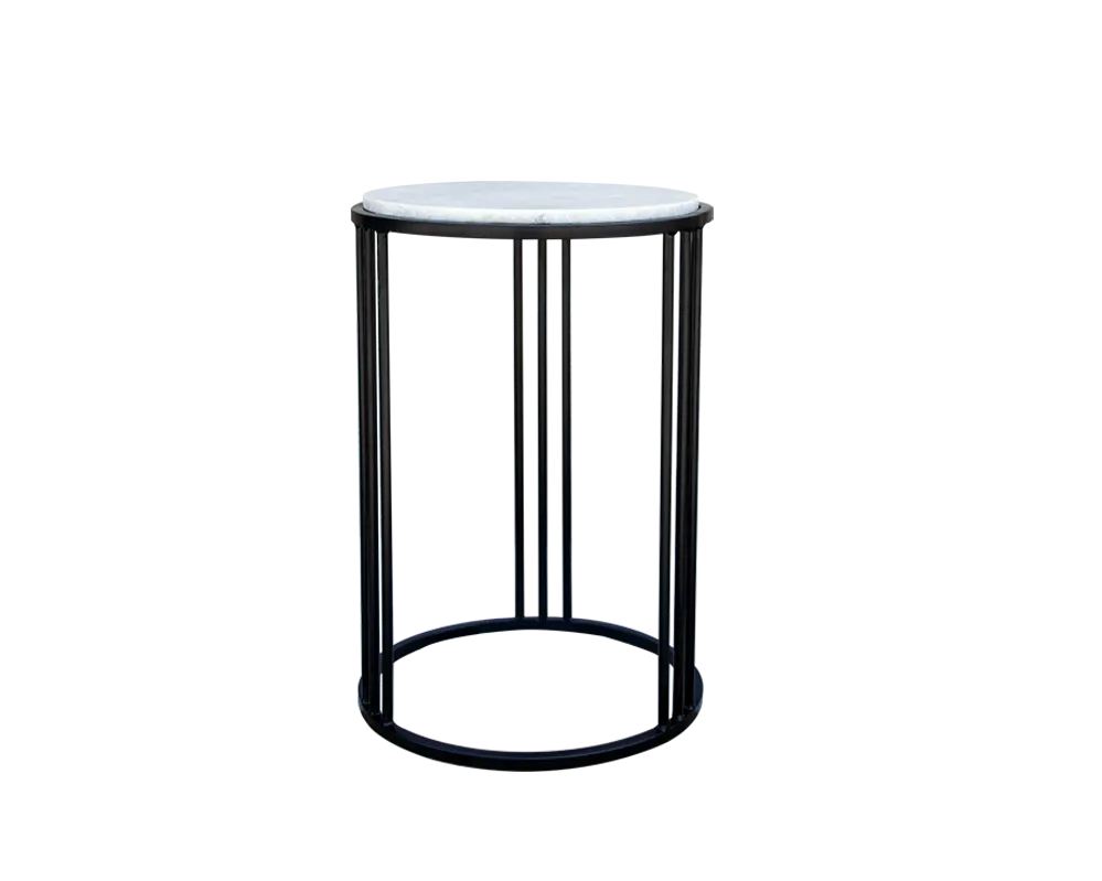 Crossing Half Circles Golden Metal Side Table