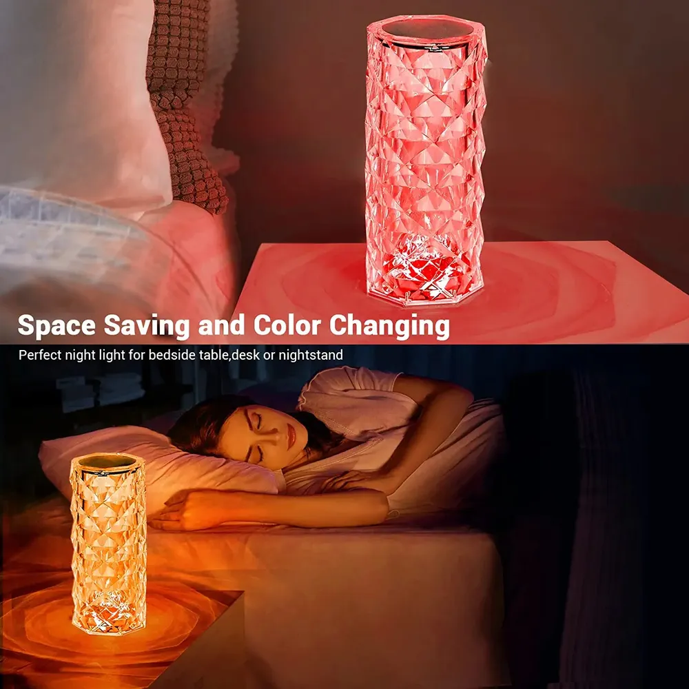 Crystal Diamond Textured Changing Mode LED Night Light
