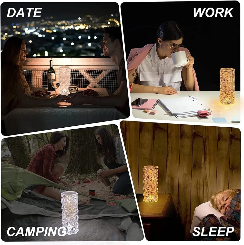 Crystal Diamond Textured Changing Mode LED Night Light