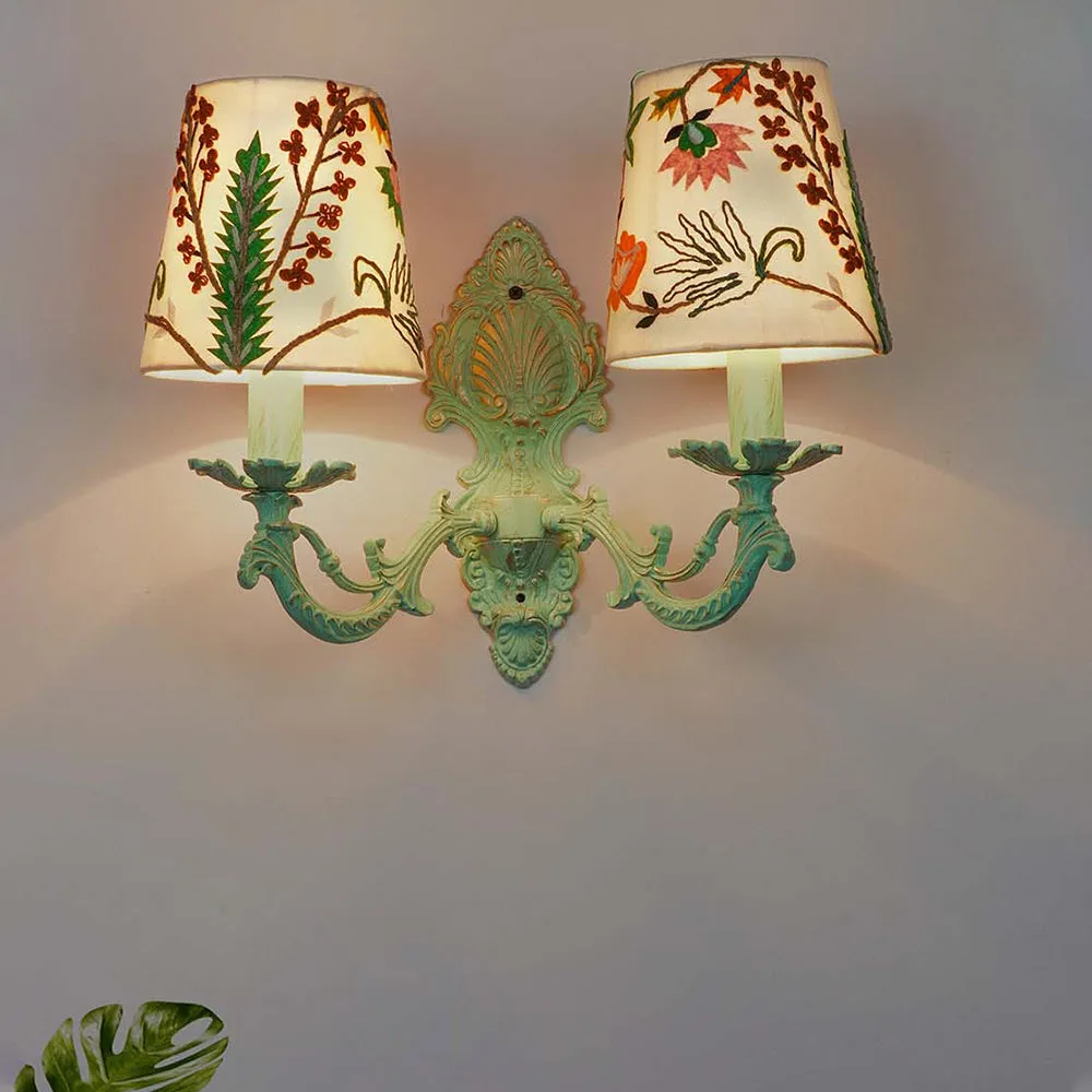 Curved Arms Aluminum Double Light Wall Lamp