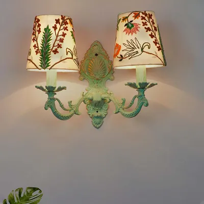 Curved Arms Aluminum Double Light Wall Lamp