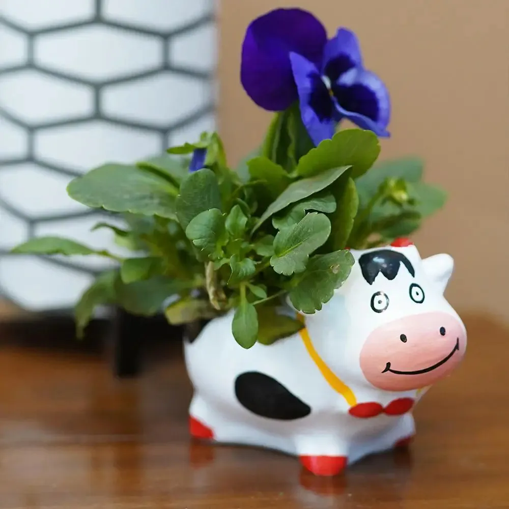 Cute Baby Cartoons Animal Family Desk Planter Flower Pot for Home Decor Set of 3