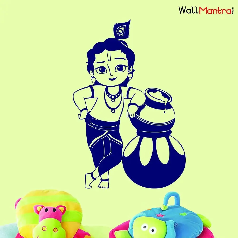 Cute Bal Krishna Wall Sticker & Wall Decal