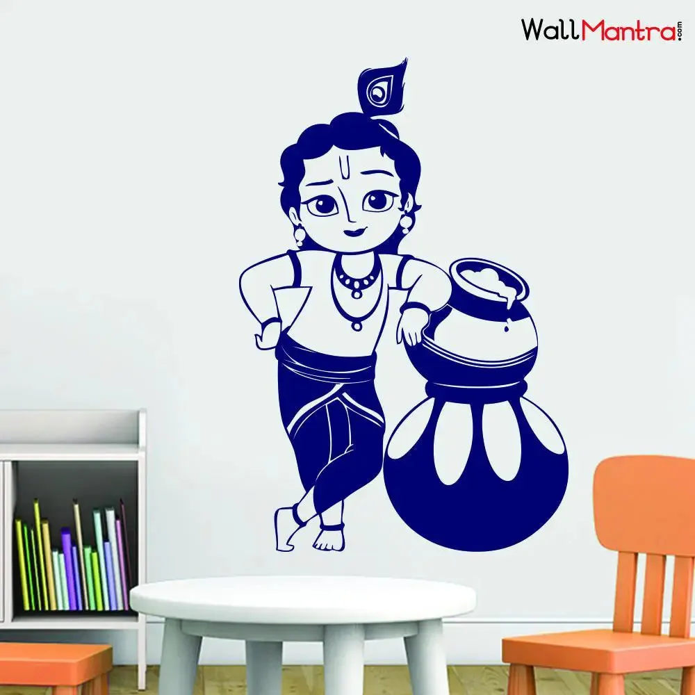 Cute Bal Krishna Wall Sticker & Wall Decal