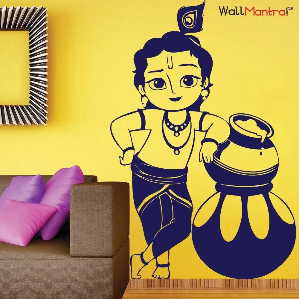 Cute Bal Krishna Wall Sticker & Wall Decal