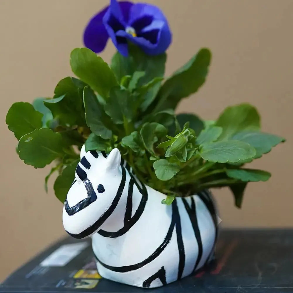 Cute Cartoon Animals Family Desk Planter Flower Pot for Home Decor Set of 2