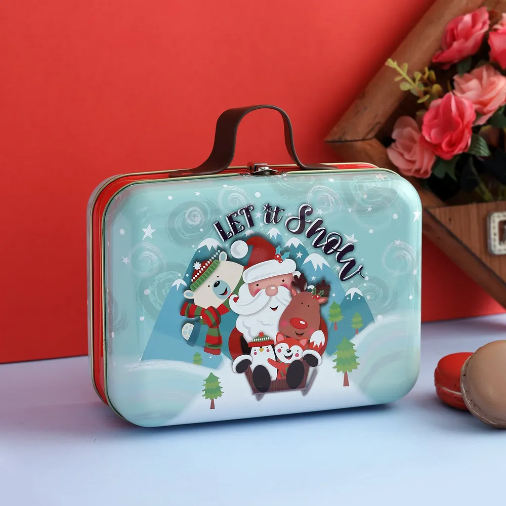 Cute Christmas Bright Blue Trunk Box