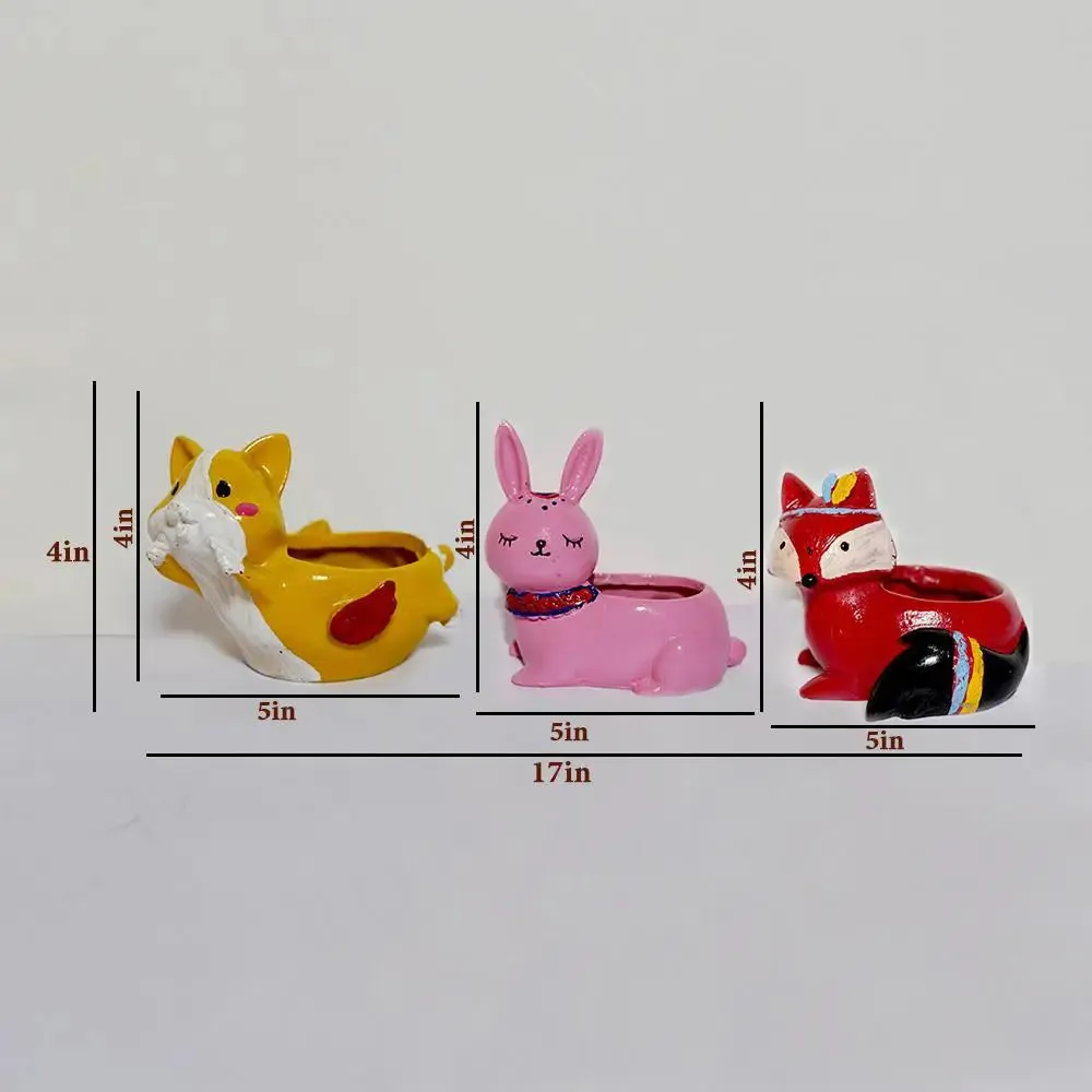 Cute Clever Animals Desk Planter Flower Pot for Home Decor Set of 3