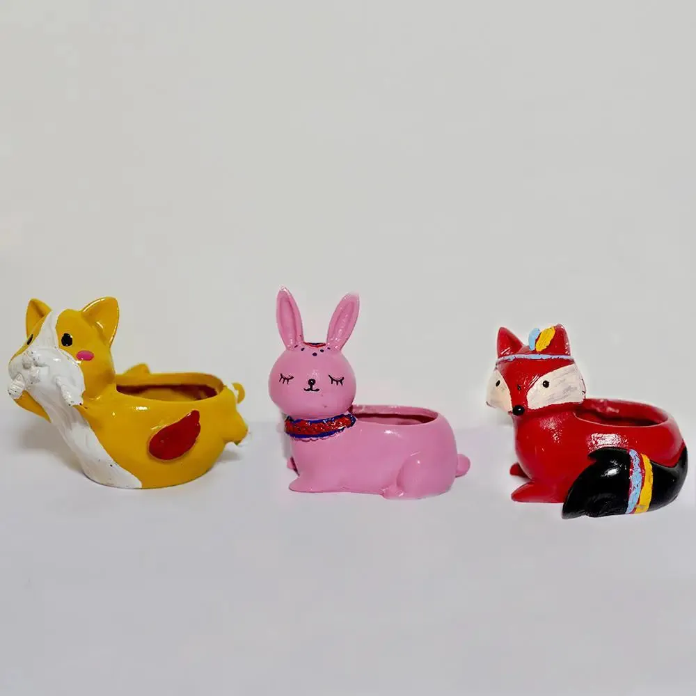 Cute Clever Animals Desk Planter Flower Pot for Home Decor Set of 3