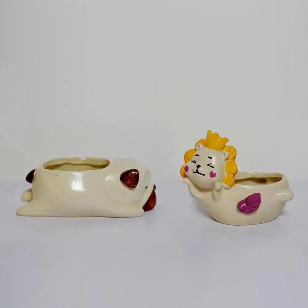 Cute Dog Desk Planter Flower Pot for Home Decor Set of 2
