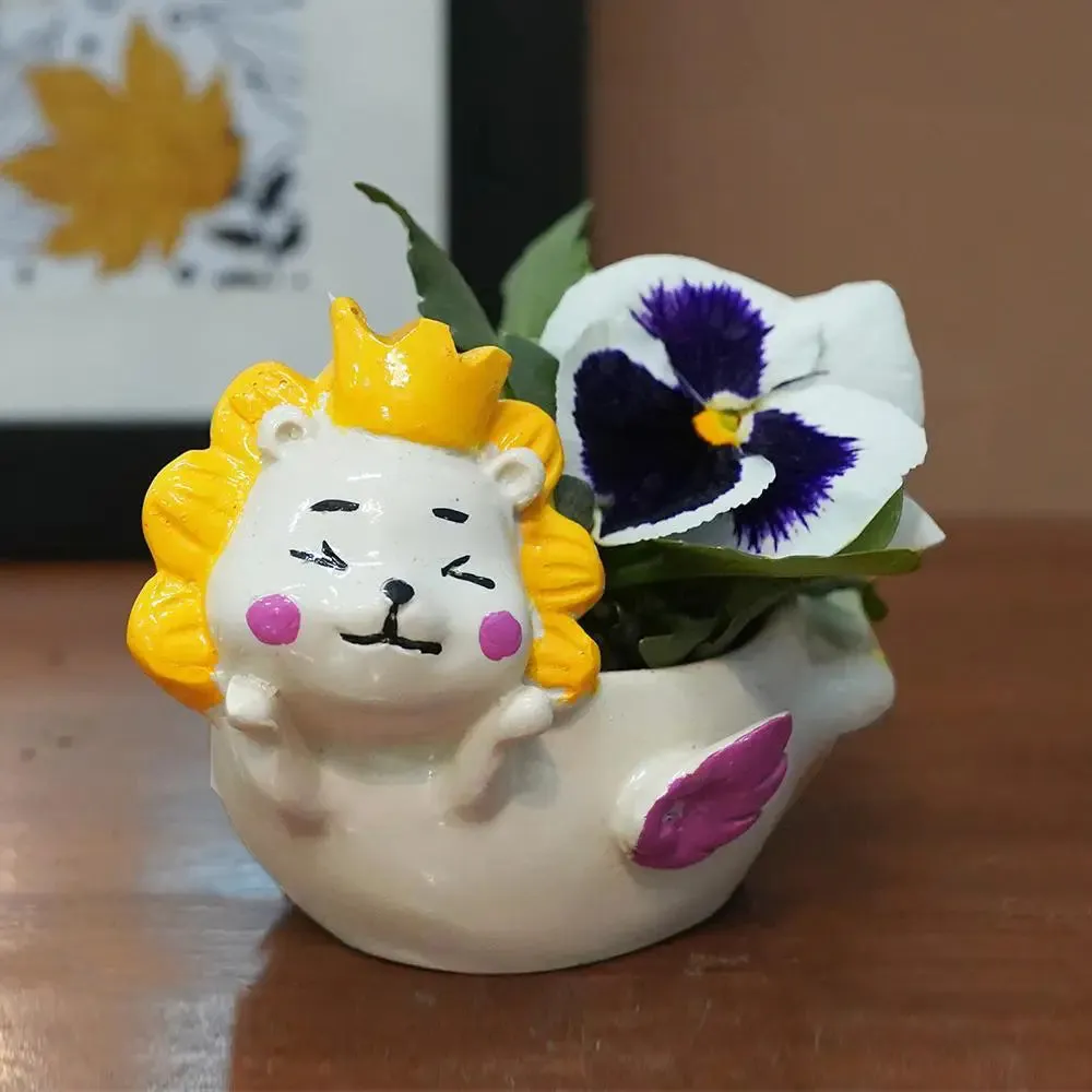 Cute Dog Desk Planter Flower Pot for Home Decor Set of 2