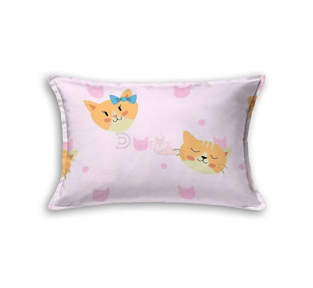 Cute Doggos Print Double Bedsheet With 2 Pillow Covers (Pink)