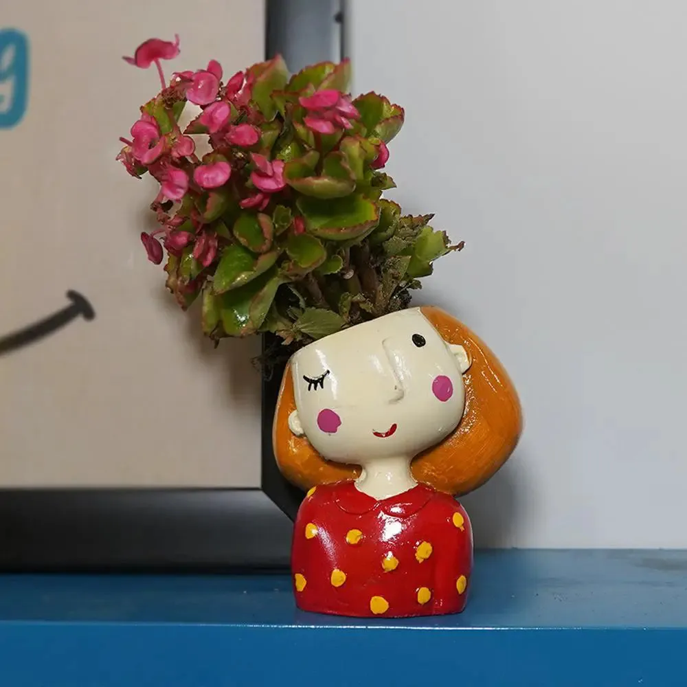 Cute Doll Family Desk Planter Flower Pot for Home Decor Set of 3