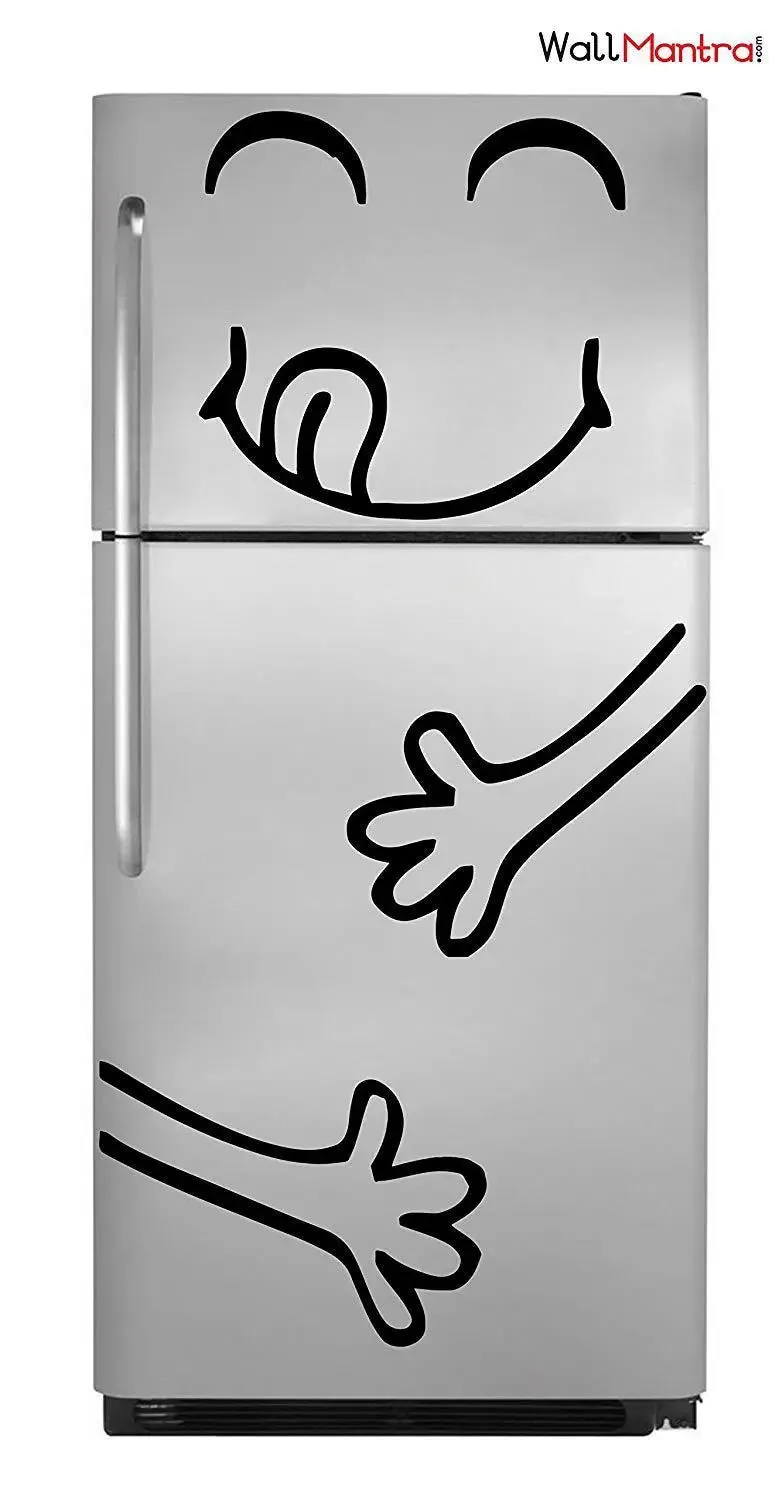 Cute Happy Yummy Face Fridge Sticker