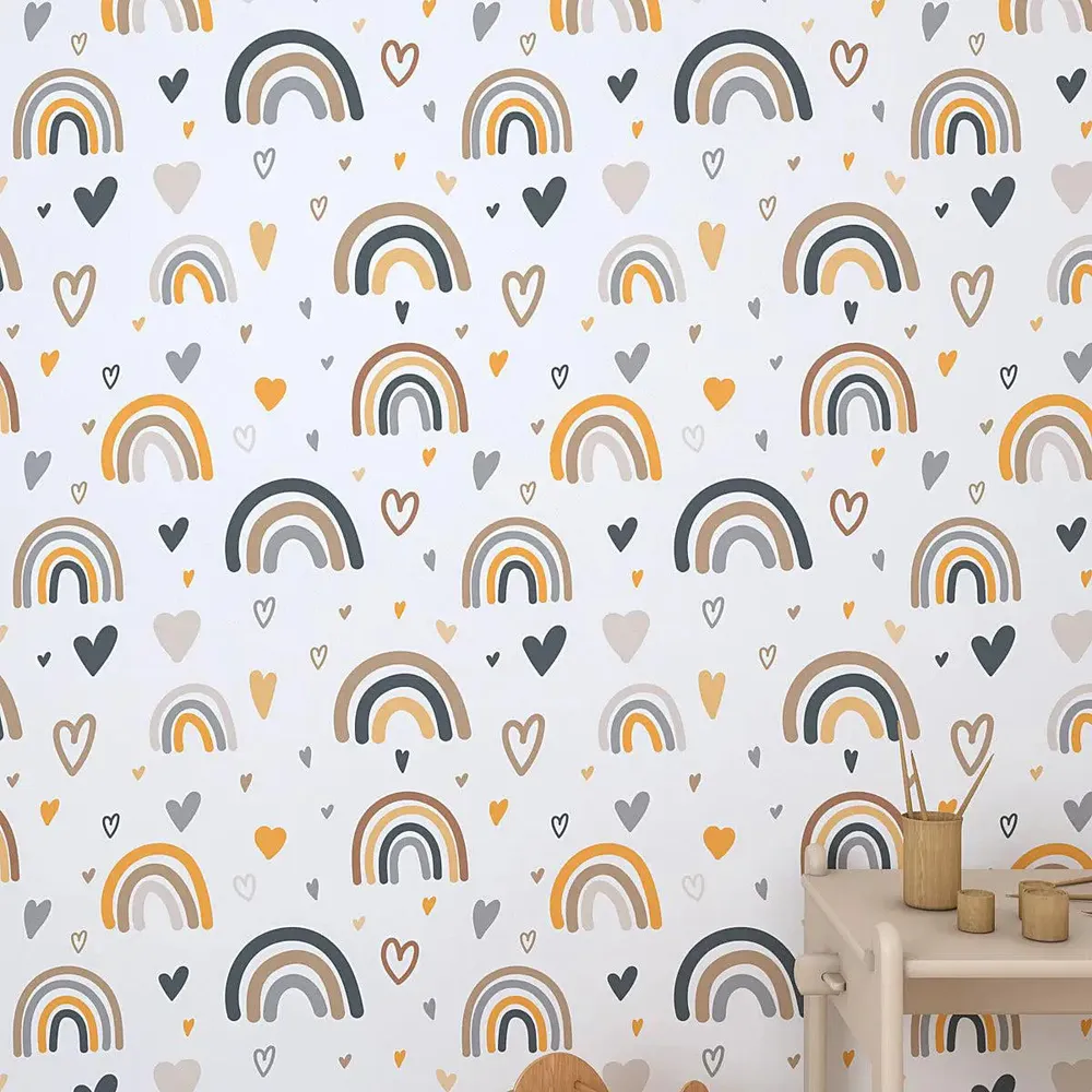 Cute Littel Rainbow Kids Self Adhesive Wallpaper