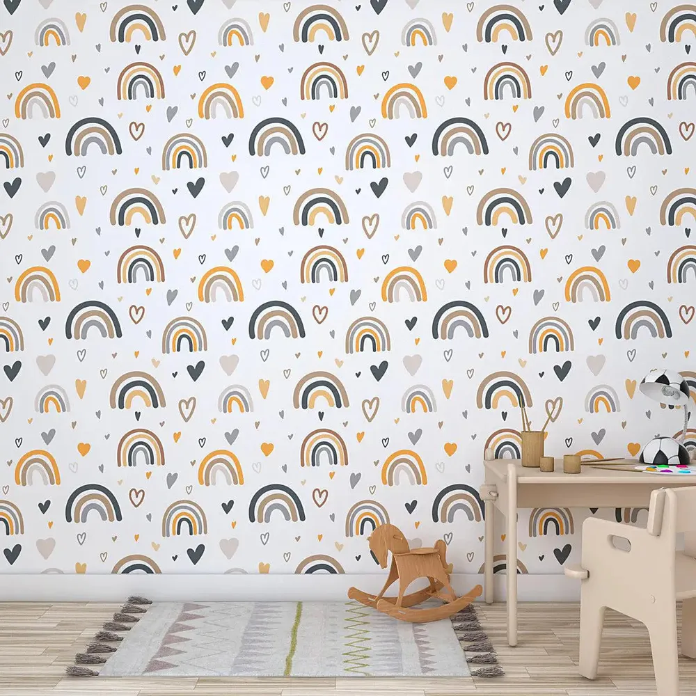 Cute Littel Rainbow Kids Self Adhesive Wallpaper