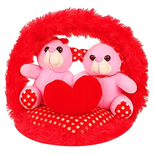Cute Little Teddy Pair With Red Heart