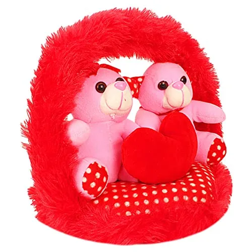 Cute Little Teddy Pair With Red Heart