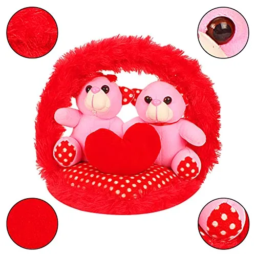 Cute Little Teddy Pair With Red Heart