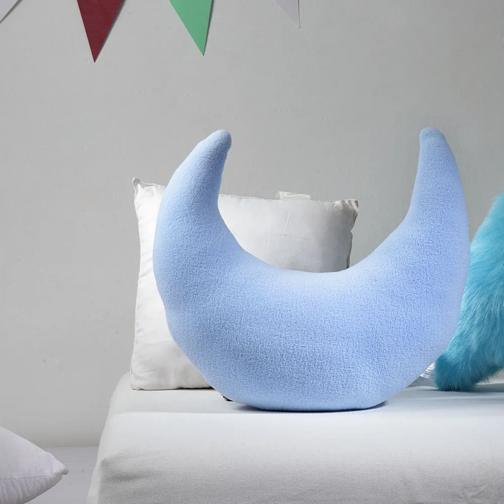 Cute Luna Turquoise Blue Kids 100% Cotton Cushion Cover Set Of 1