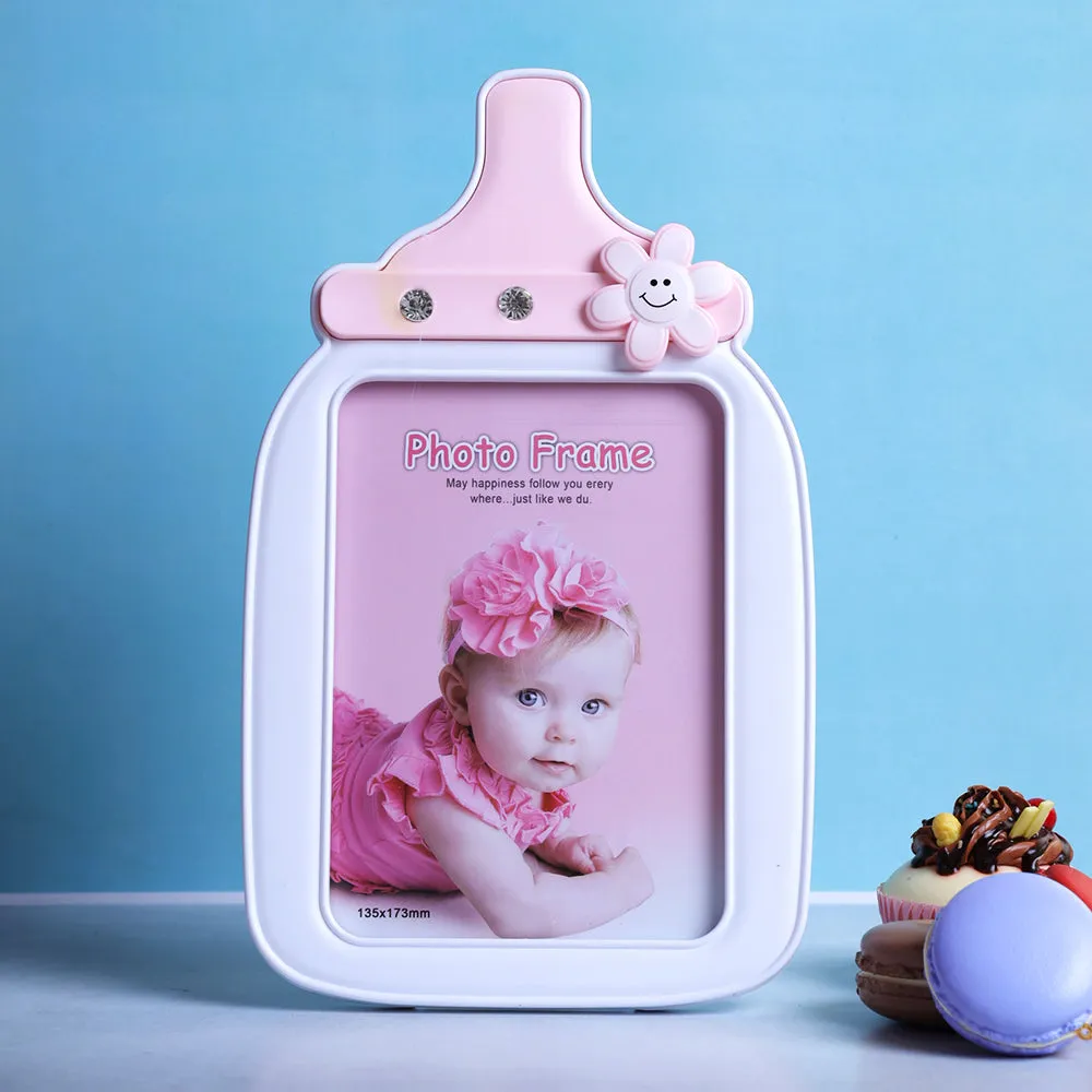 Cute Milk Bottle Pink Photo Frame