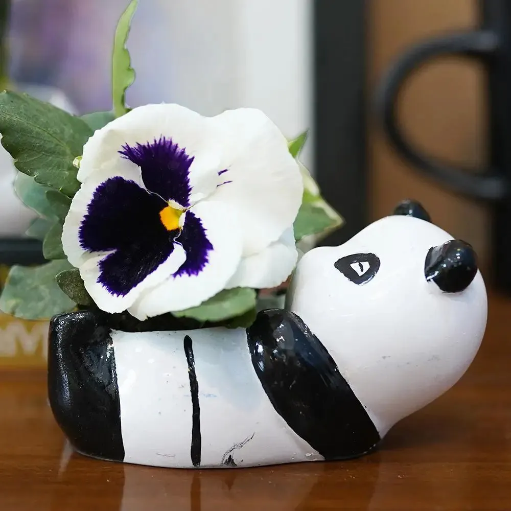 Cute Panda Desk Planter Flower Pot for Home Decor Set of 3