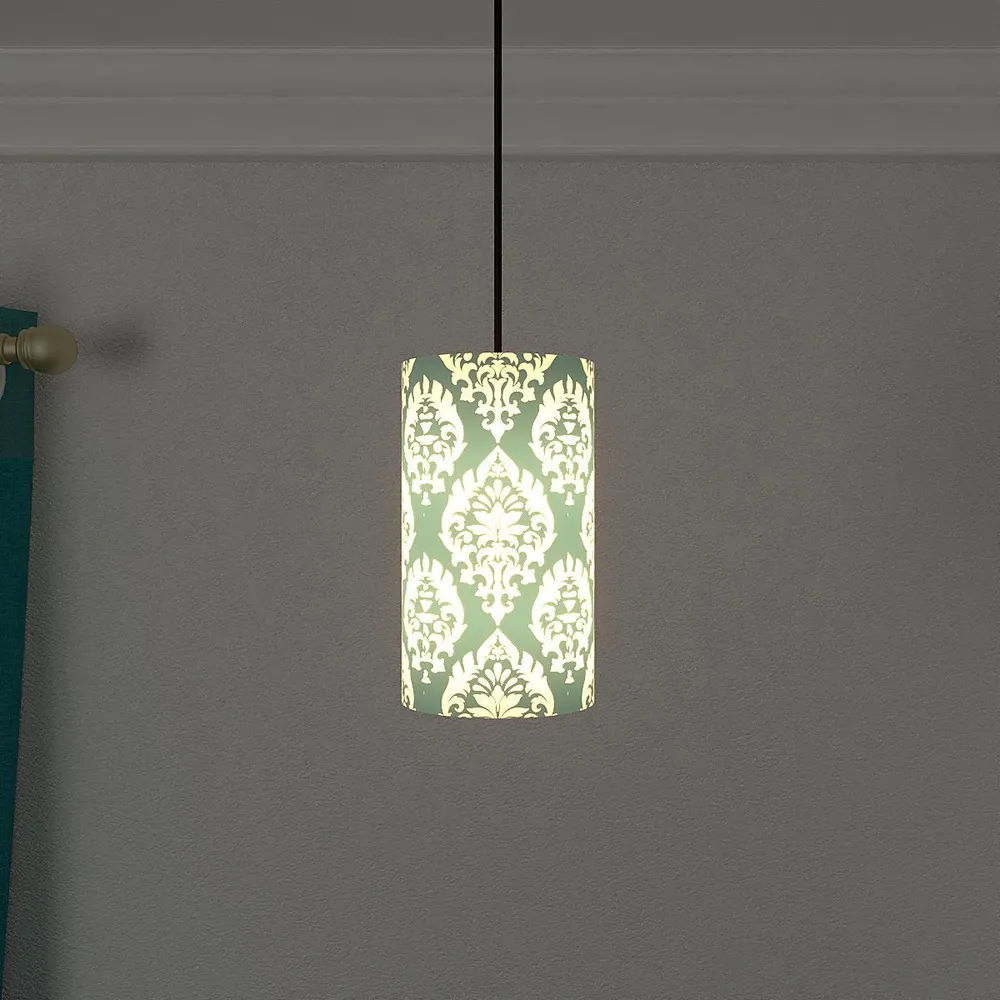 Cylindrical Classy Green Hanging Lamp