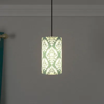 Cylindrical Classy Green Hanging Lamp