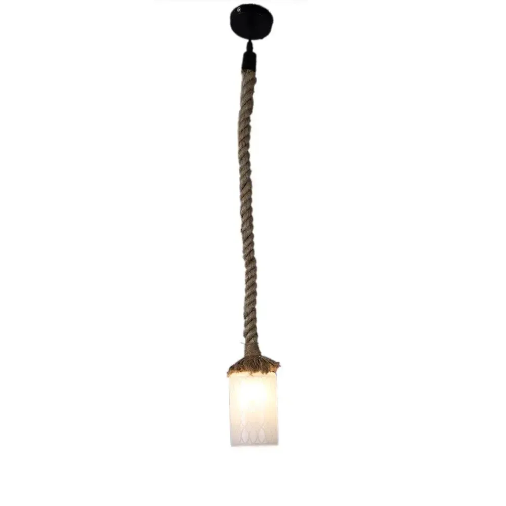 Cylindrical Warm Rope Hanging Light Single Piece