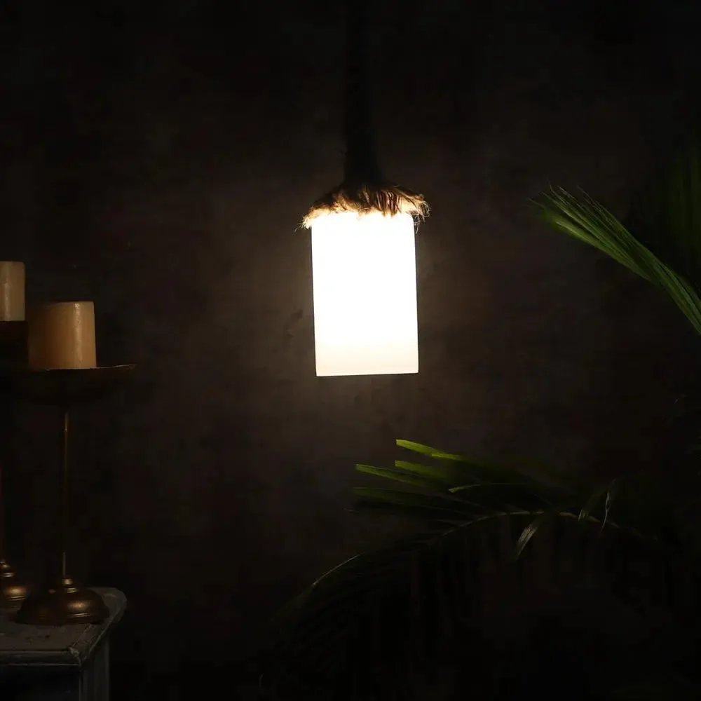 Cylindrical Warm Rope Hanging Light Single Piece