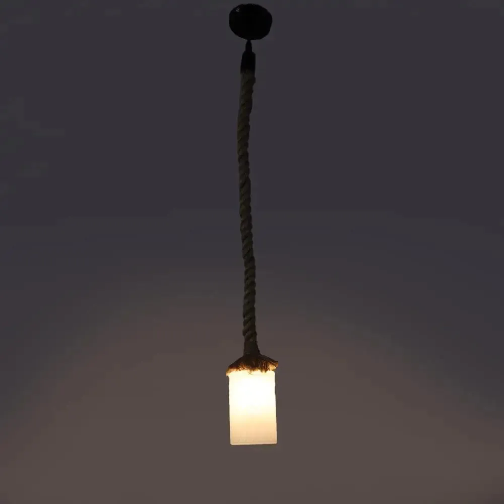 Cylindrical Warm Rope Hanging Light Single Piece