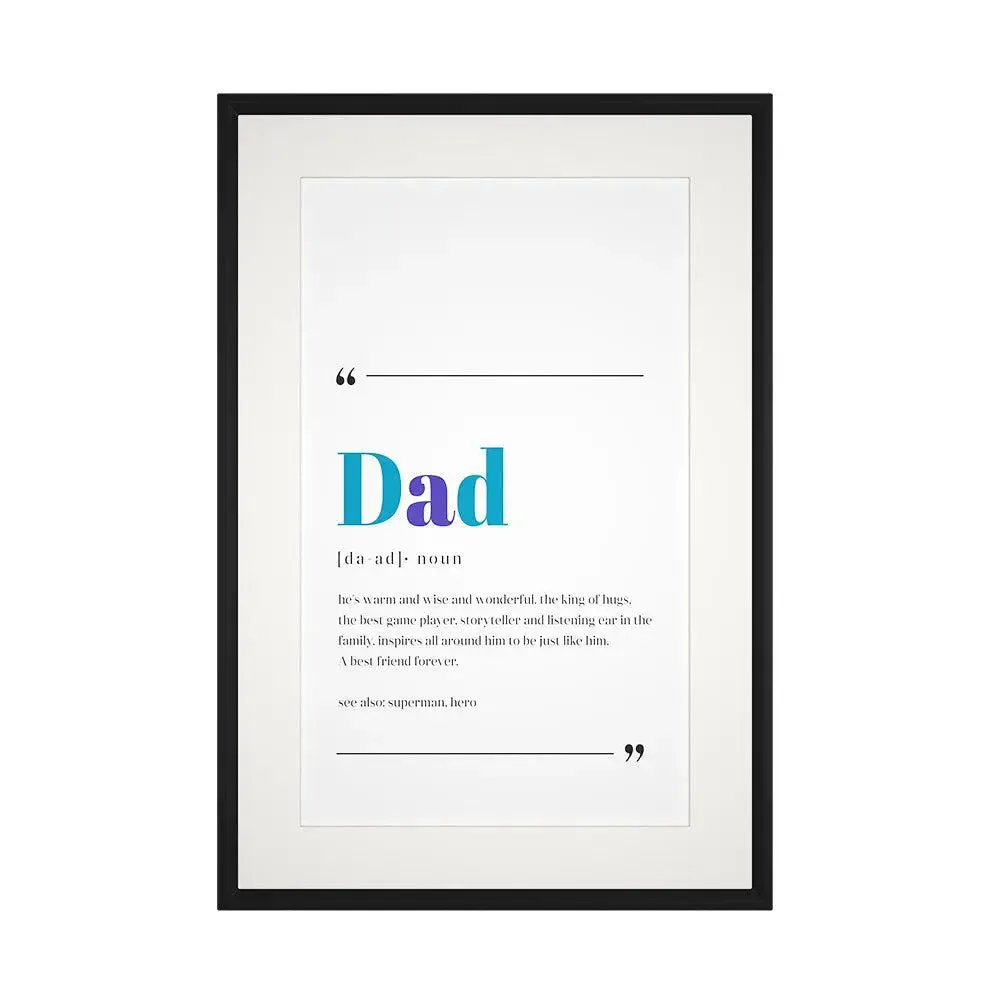 DAD' Aesthetic Framed Wallart for Gynecologist Office