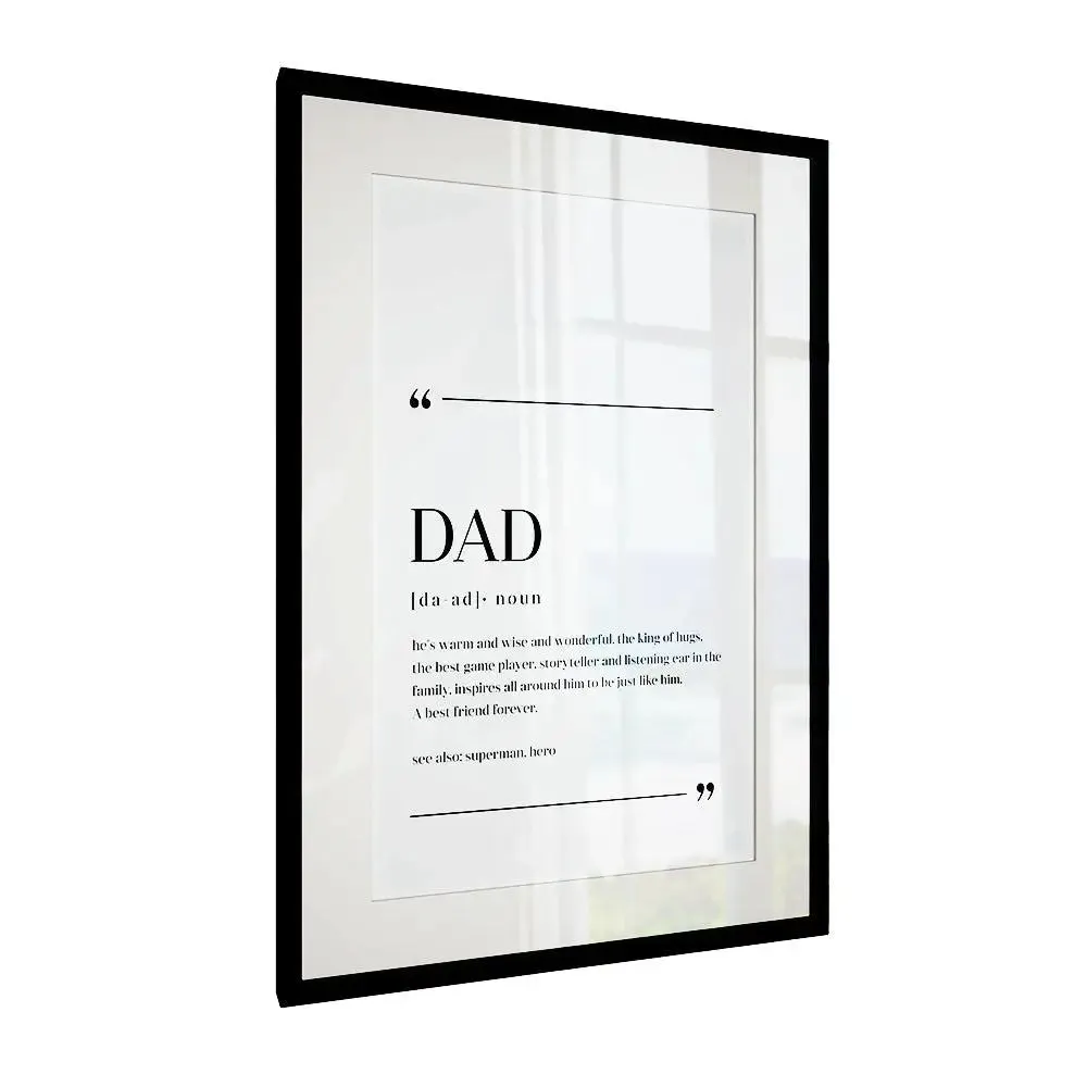 DAD' Typographical Framed Wallart for Gynecologist Office
