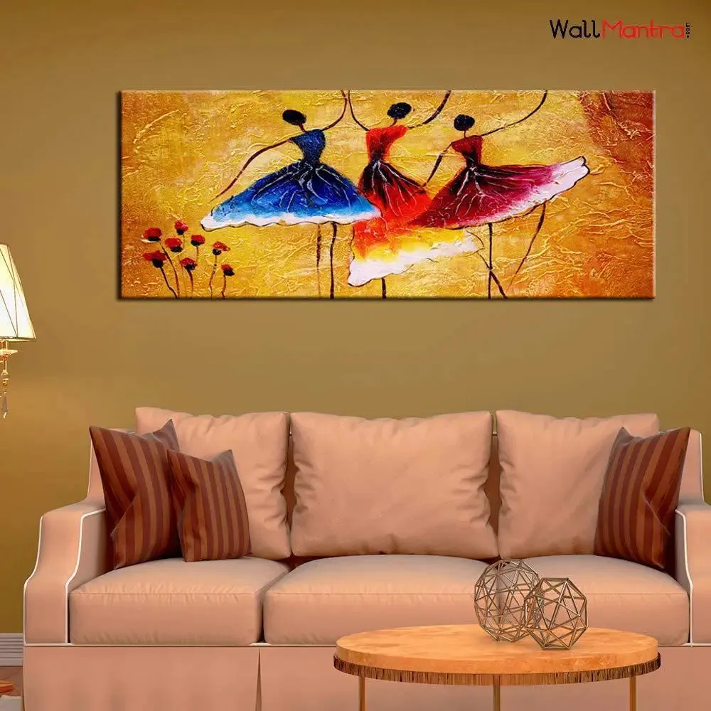 Dancing Ballerinas Canvas Without Frame Custom