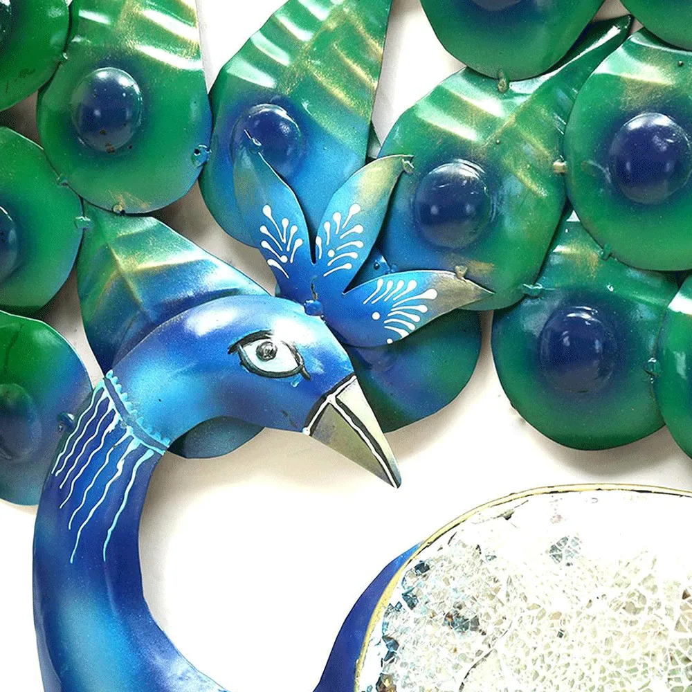Dancing Peacock Detailed Metal Wall Art