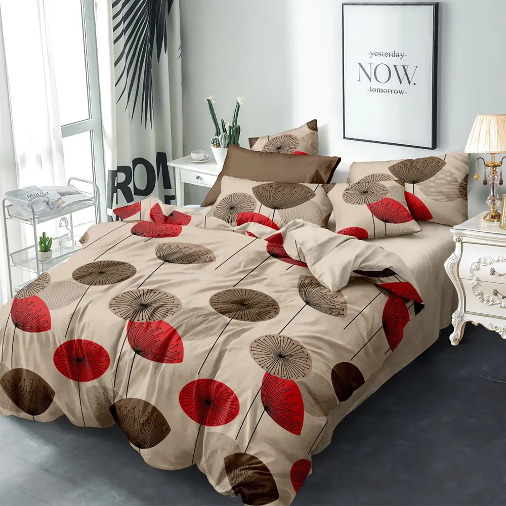 Dandelion Print Double Comforter (Multicolor)