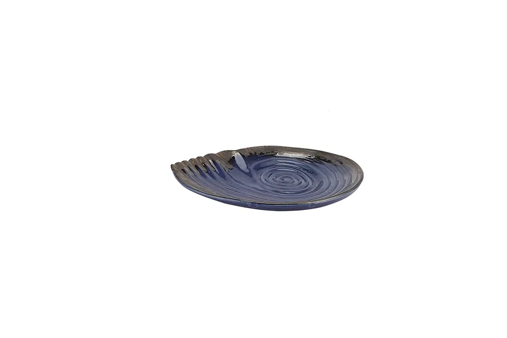 Dark Blue Shell Patterned Snacks Platter